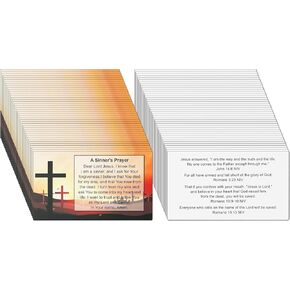 A Sinner's Prayer Pocket Scripture Cards,Mini Gospel Tract Card Plan of Salvation Cards Christian Inspirational Bible Verses Cards Prayer Postcards