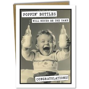 Katie Doodle - Funny, Baby Shower Card | Handmade in USA | Baby Shower Cards for Boy or Girl | Includes: 1 x 5x7 inch Congratulations Card (Awesome Babies) & 1 x Envelope (self-seal/no lick)
