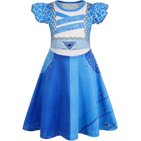 WonderBabe Girls Red Descendants Costume Kids Bridget Pink Dress Princess Chloe Christmas Gift Birthday Party Cosplay Outfits