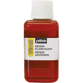 Pebeo Vitrail, Stained Glass Effect Paint Auxiliaries, 250 ml Bottle - Lightening Medium, 8.45 Fl Oz (Pack of 1)