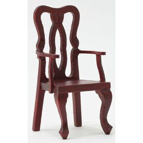 Dollhouse Miniature Arm Chair, Mahogany