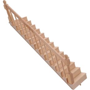DOITOOL Miniature Staircase Stairs 1:12 Scale Dollhouse Stairs Wooden Handrail Dollhouse Wooden Furniture Dollhouse Accessories (Left)