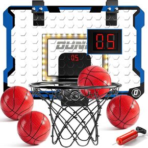 Indoor Basketball Hoop for Kids, Over The Door Mini Basketball Hoops, Mini Hoop with Scoreboard & 4 Balls, Kids Basketball Hoop Sport Toys Gifts for 5 6 7 8 9 10 11 12+ Year Old Boys in Saudi Arabia