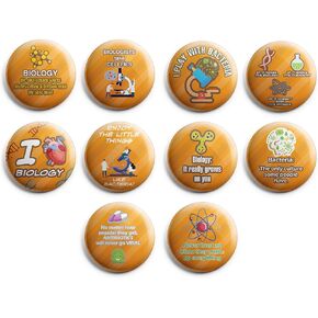 Creanoso Cute Zoology Sayings Button Pins (1-Set X 10 Buttons) - Stocking Stuffers Premium Quality Gift Token Ideas for Men, Women, Adults, Professionalss - Corporate Giveaways & Party Favors