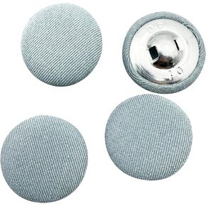 20pcs White Coat Fabric Button,Dress Shirt Suit Fabric Button,Metal Round Button Clothes Wild Button Decorative Accessories 20mm PT2417