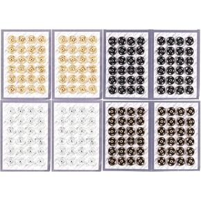 Vctitil 192 Set 6mm Sew-on Snap Buttons Mini Round Button Invisible Button Sewing Buttons Press Button Fasteners DIY Sewing Accessories(Gold,Bronze,Black,Silver)