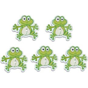 HEALLILY 50pcs Wooden Buttons Frog Buttons Decorative Buttons Embellishments 2 Holes Buttons for DIY Sewing Crafting Clothing