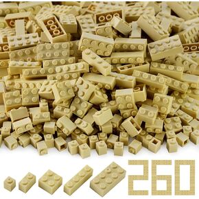 Feleph 260 Pieces Trans-Clear Bulk Bricks Classic Building Creative Play Blocks Set Parts Toy Accessories Compatible with Major Brick Brands (Clear)… in Saudi Arabia