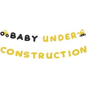 Susurprise Construction Baby Shower Decorations, Baby Under Construction Banner, Dump Truck Baby Shower Decorations Party Supplies