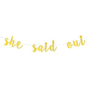 She Said Oui Banner Paris Themed Bachelorette Party Decorations Bride to be Banner she Said yes Banner, Engagement/Bridal Shower/Wedding Decorations
