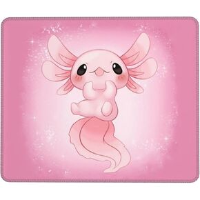 لوحة ماوس ألعاب Axolotl مع حافة مخيطة لوحة ماوس ألعاب مستطيلة الشكل وقاعدة مطاطية غير قابلة للانزلاق لملحقات مكتب ألعاب الكمبيوتر المحمول للنساء والفتيات، 8.3 × 10.3 بوصة