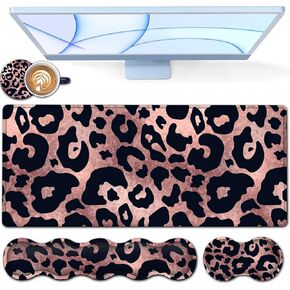 Desk Pad, Keyboard Mouse Pad Set, Extended Gaming Mouse Pad+ Ergonomics Memory Foam Wrist Rest Support,31.5x11.8in Waterproof Large Mouse Pad for Home Office,Chaos Coordinator Sunflower XXL Mouse Mat