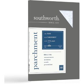 Southworth® Parchment Specialty Paper, 8.5" x 11", 24 Lb, Blue, Pack Of 100