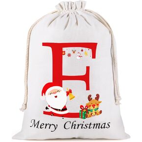 OLIKER Christmas Gift Bags,Christmas Santa Sack, Monogrammed Drawstring Bag, Christmas Party Supplies, Christmas Decorations 11.81 inch x 15.74 inch (L)
