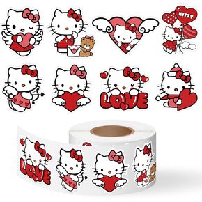 500Pcs Cartoon Kitty Christmas Stickers Roll Cute Kawaii Anime Self Adhesive Label Envelope Seals Merry Xmas Winter Holiday Seasonal DIY Craft Decor School Reward Candy Bag Party Favors Gift,8 Designs