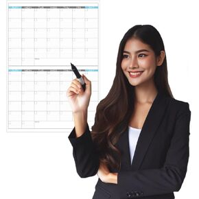 JJH Planners - Laminated Blank - 24" x 17" - Medium - Erasable 2 Month Vertical Wall Planner (2Mv-24x17)