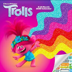 Trolls Calendar 2025 - Deluxe 2025 Trolls Wall Calendar Bundle with Over 100 Calendar Stickers (Trolls Gifts, Office Supplies)