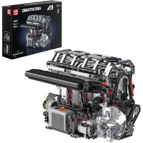 Mould King Egines Visible L-4 Engine Building Blocks, L4 Diesel Engine Model Kit, 10087 Creative Engine Building Kit, STEM Toys L4 Engine Building Sets, Gift for Kids 14+ and Adults(1787pcs)