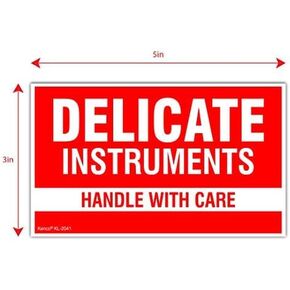 Kenco 3" X 5" Delicate Instruments Handle with Great Care Stickers for Shipping or Packing -500 Adhesive Labels Per Roll