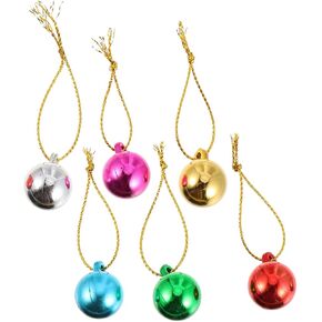 Amosfun 100Pcs Christmas Plastic Bulb Beads DIY Christmas Tree Garland Bulbs Beads Holiday Mini Ball Pendants with Ropes for Home Holiday Christmas Party Decoration