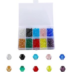 FZH6mmWholesale Round Glass Beads for Jewelry Making, 500Pcs Faceted Round Shape Colored Crystal Spacer Beads, Used for Bracelets, Necklace Accessories, Jewelry Making