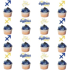 24Pcs Big Sagittarius Energy Cupcake Toppers, Sagittarius Birthday Cupcake Toppers, Zodiac Themed Birthday Party Decorations, Sagittarius Season, Sagittarius Birthday Party Decorations