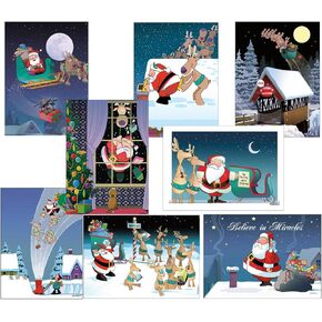 Stonehouse Collection | Boxed Variety Funny Christmas Cards | 24 Cards, 8 Designs Bulk Funny Assortement | USA Made