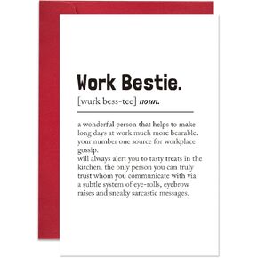 بطاقة تعريف Ogeby Work Bestie، بطاقة عيد ميلاد مضحكة لزميلتها في العمل، بطاقة ترك الفكاهة لصديق العمل