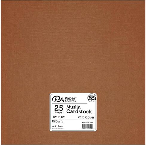 PA Paper Accents Muslin Cardstock 12" x 12" Deep Black, 73lb Colored cardstock Paper for Card Making, Scrapbooking, Printing, Quilling and Crafts, 25 Piece Pack in Saudi Arabia