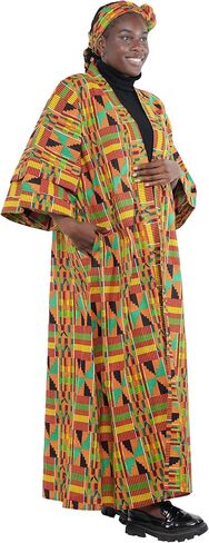 Long Kimono For Women African Print Kimonos Dusters Cardigan Dress Boho Kaftan Formal Dresses Afrocentric Attire Wear in Kuwait
