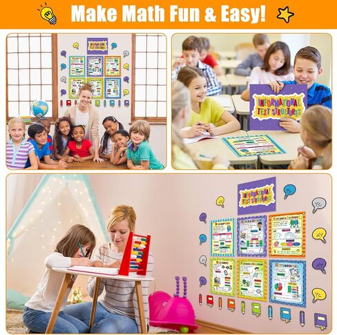 Outus 27 Pcs Reading Comprehension Posters Reading Informational Text Structures Poster Reading Strategy Bulletin Board Poster and Cutout for Preschool Elementary Classroom Library Home Decor in Saudi Arabia