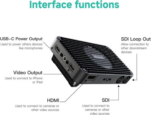 Accsoon SeeMo Pro SDI&HDMI to USB C Video Capture iPhone Adapter,Apple MFi Certified,Support 1080P 60FPS Video & Real-Time Monitoring/Streaming/Recording,iOS 12.0 or Later iPhone/ipad Adjustable in Saudi Arabia