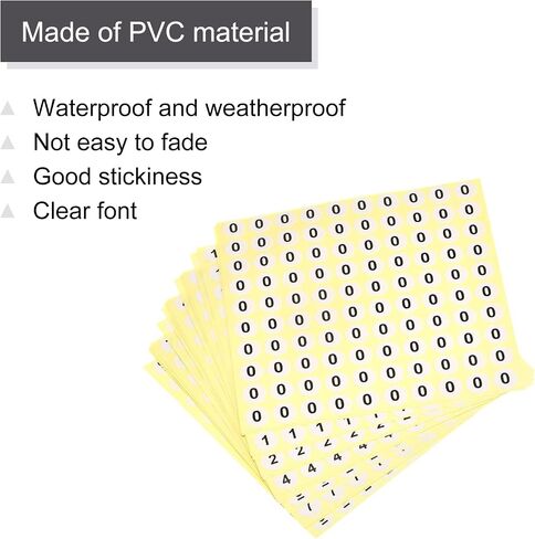 MECCANIXITY 0 to 9 Number Stickers Number Label Self Adhesive Marked Sticker 10mm/0.4" for Classification, Pack of 20 in Saudi Arabia