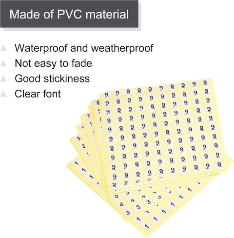 MECCANIXITY 0 to 9 Number Stickers Number Label Self Adhesive Marked Sticker 10mm/0.4" for Classification, Pack of 20 in Saudi Arabia