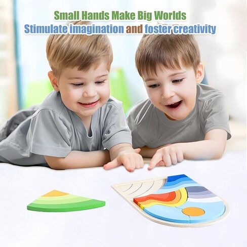 ألغاز للأطفال من سن 3 إلى 5 سنوات، ألغاز خشبية للأطفال الصغار من سن 3 إلى 5 سنوات، ألغاز أشكال ملونة للأطفال من سن 4 إلى 6 سنوات، ألغاز للأطفال الصغار ألعاب مونتيسوري لعمر 3 سنوات، هدايا رائعة للأطفال بعمر 3 سنوات فما فوق (قوس قزح) in Kuwait