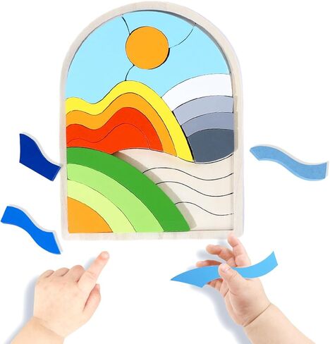 ألغاز للأطفال من سن 3 إلى 5 سنوات، ألغاز خشبية للأطفال الصغار من سن 3 إلى 5 سنوات، ألغاز أشكال ملونة للأطفال من سن 4 إلى 6 سنوات، ألغاز للأطفال الصغار ألعاب مونتيسوري لعمر 3 سنوات، هدايا رائعة للأطفال بعمر 3 سنوات فما فوق (قوس قزح) in Kuwait