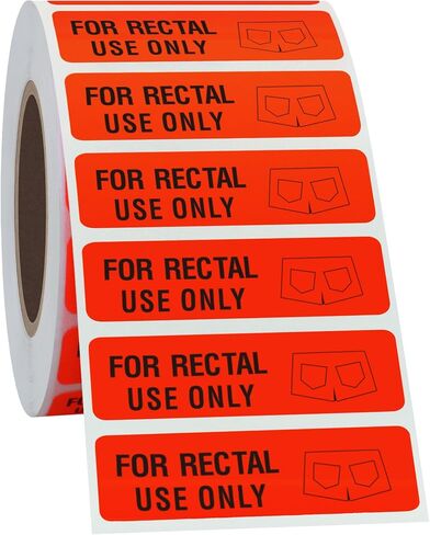 Shorts Stickers Bright Labels Fluorescent Paper for Rectal Use Only, 500 Stickers, 38x10 mm, Red in Kuwait
