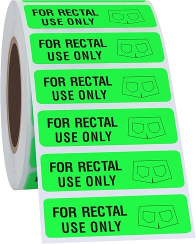 Shorts Stickers Bright Labels Fluorescent Paper for Rectal Use Only, 500 Stickers, 38x10 mm, Red in Kuwait