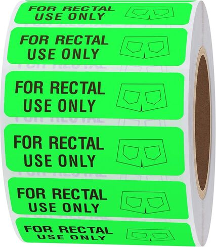 Shorts Stickers Bright Labels Fluorescent Paper for Rectal Use Only, 500 Stickers, 38x10 mm, Red in Kuwait