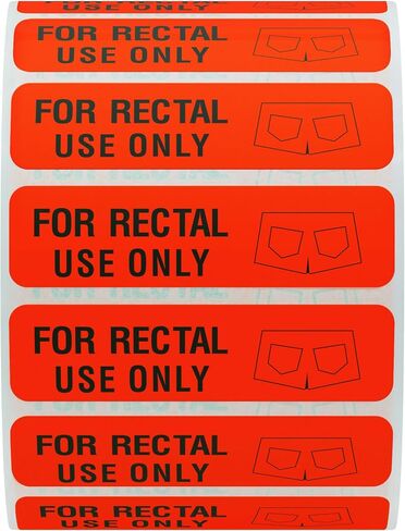 Shorts Stickers Bright Labels Fluorescent Paper for Rectal Use Only, 500 Stickers, 38x10 mm, Red in Kuwait