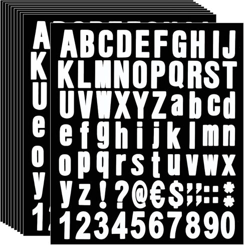 770 Pieces 10 Sheets Self Adhesive Vinyl Letter Number stickers Kit, Alphabet Number Stickers, Decals for Sign, Kitchen,Door, Business, Address Number (White,1 Inch) in Saudi Arabia