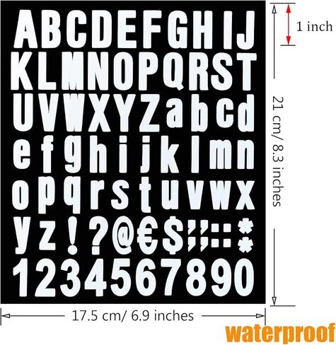 770 Pieces 10 Sheets Self Adhesive Vinyl Letter Number stickers Kit, Alphabet Number Stickers, Decals for Sign, Kitchen,Door, Business, Address Number (White,1 Inch) in Saudi Arabia