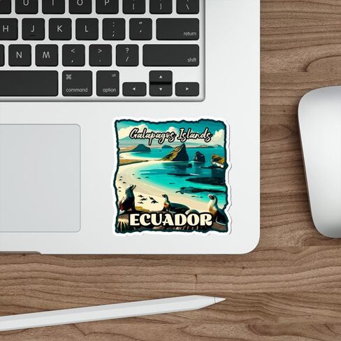 Galapagos Islands Ecuador Sticker Travel Outdoors Decal Vinyl Small Waterproof for Water Bottle Mug Passport Scrapbook Notebook Laptop Tumbler Skateboard Computer Phone 4" ID44990 in Saudi Arabia