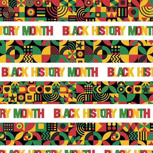 RUSPEPA Black History Month Wrapping Paper Roll, Mini Roll, 17 Inches x 16.4 Feet, Black, Green Red Yellow Geometry Pattern Design Gift Wrap Paper, Bright Colors for African BHM Festival Holiday Party in Saudi Arabia