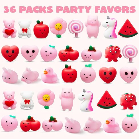 JOYIN 36 عبوة من ألعاب موتشي الإسفنجية لعيد الحب، ألعاب تململ لتخفيف التوتر، عصارات Kawaii Mochi للأطفال في هدايا حفلات عيد الحب، وتبادل الهدايا في الفصل الدراسي ومكافآت المدرسة in Saudi Arabia