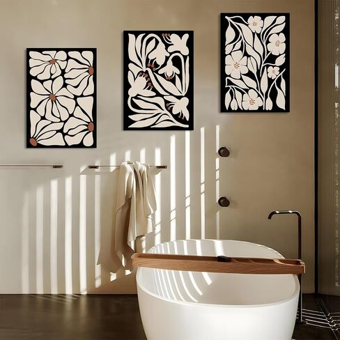 Framed Botanical Wall Art Set of 3 Sage Green Floral Canvas Prints Boho Watercolor Plants Painting Eucalyptus Leaf Pictures Minimalist Modern Home Decor for Living Room Bedroom Bathroom 12x16in in Saudi Arabia