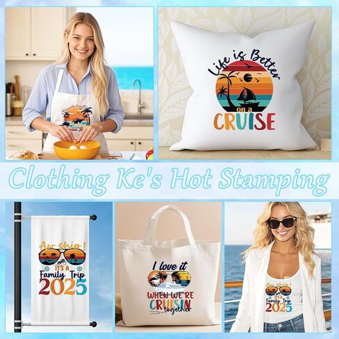 Cruise Iron on Transfers, 12 PCS DTF Transfer Ready to Press Iron on Patch Applique Decals, Sea Sunset Heat Transfer Vinyl for T-Shirts Bag Clothing Pillow DIY Crafts in Saudi Arabia