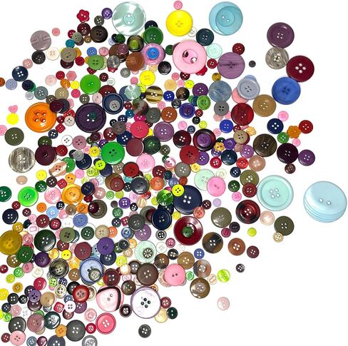 Resin Buttons Mixed Colors Various Sizes Round Craft Buttons DIY Handmade Buttons (Rainbow) in Saudi Arabia