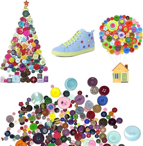 Resin Buttons Mixed Colors Various Sizes Round Craft Buttons DIY Handmade Buttons (Rainbow) in Saudi Arabia