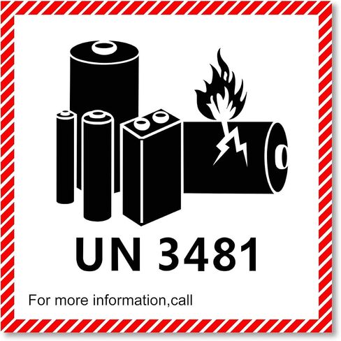 1000 حزمة من الملصقات التحذيرية لبطارية الليثيوم بطول UN3481، مقاس 4.7 × 4.3 بوصة، ملصقات أمان لاصقة لشحن بطاريات الليثيوم، ملصقات تحذير النقل (UN3481) in Saudi Arabia